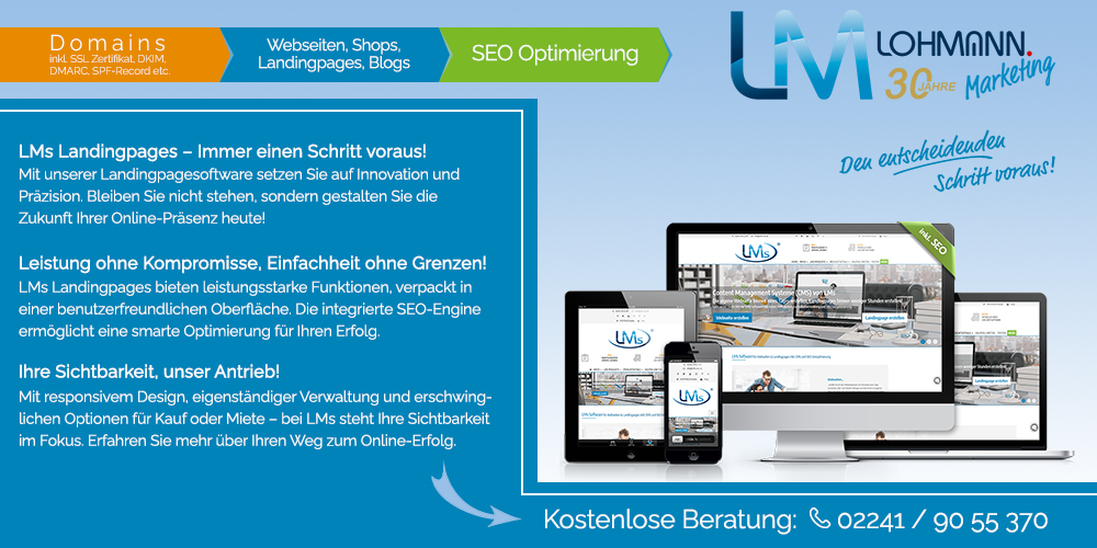 LMs Landingpagesoftware: Einfach und leistungsstark mit integrierter SEO Engine - Erschaffen Sie mit LMs Landingpages mhelos eindrucksvolle Online-Prsenzen. Einfache Handhabung fr Ihren digitalen Erfolg!